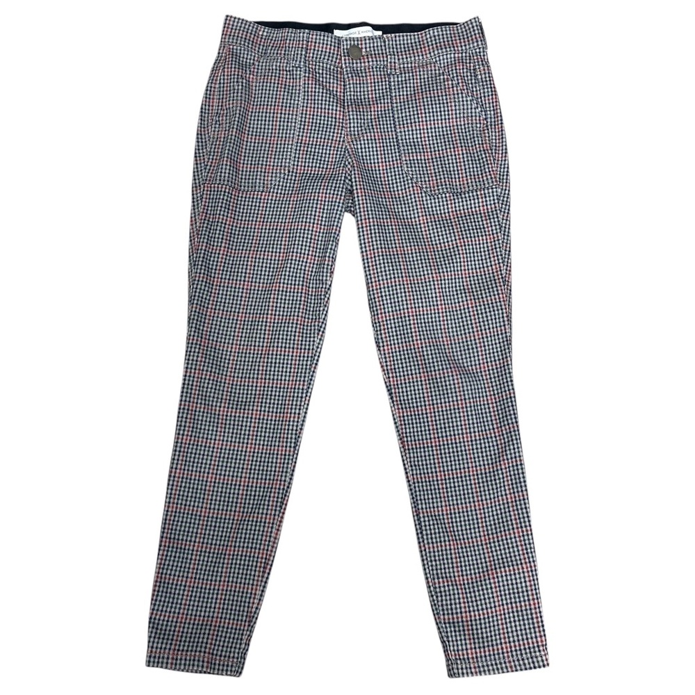 Vintage America Navy Blue Burgundy Green Checkered Pants Women’s Size 8